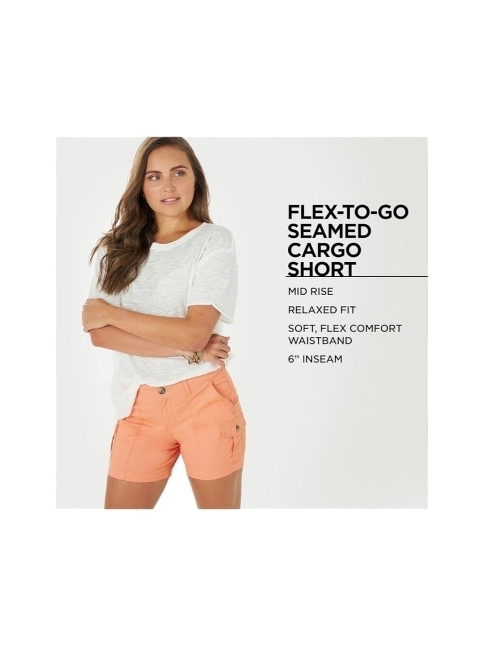 18 • Lee • Flex-To-Go Seamed Cargo Shorts - Papaya